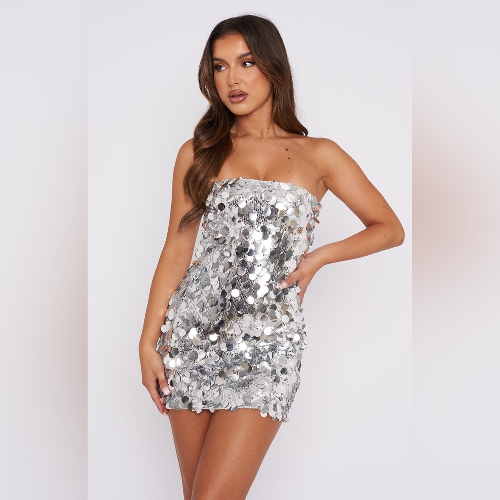 White Fox On A Night Like This Mini Dress Silver